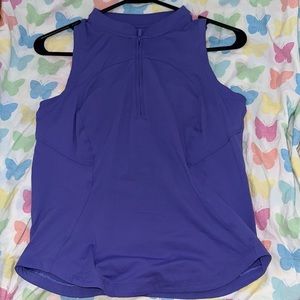 Lulu- Lemon Front zip mock neck Tennis tank top! Size 6